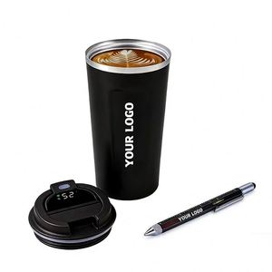 Portable Custom Logo Vacuum Cup <b>Smart</b> Temperature Display Promo Business Gift Stainless Steel Mug Coffee Tumbler Vacuum Flasks - Product Image 1