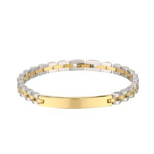 2025 Au750 18K PVD Gold Plated Luxury Stainless Steel <b>Men's</b> Beads Rice Watch Bracelet Fashion Chain Link Bracelets <b>for</b> <b>Men</b> Boys - Product Image 1
