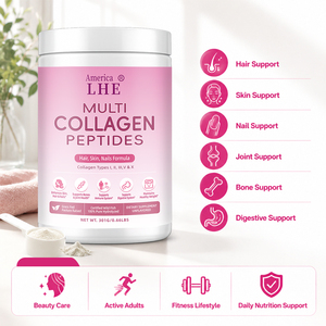 Poudre de peptides de collagène multi-types I, II, III, V, X avec vitamine C, soutient la peau, les cheveux et les ongles, poudre de collagène - Product Image 4