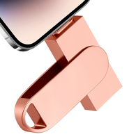 Unidad Flash USB 2.0 de Metal de Edición Limitada 2026 de 128 GB/256 GB, Sin Necesidad de Aplicación, Doble Cara, para IOS/Android/PC, 1 Año de Garantía (Rosa)
