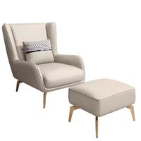 Fauteuil de salon italien minimaliste en tissu technique, fauteuil individuel de luxe léger, fauteuil inclinable décontracté