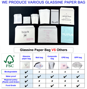 Tùy chỉnh in phân hủy sinh học trắng glassine phong bì sáp bao bì Giấy túi cho quần áo - Product Image 2