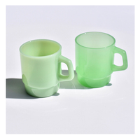 400ml Jade Retro Grüner Glas becher Jade Farbe Glas Hitze beständige Tee tasse Glas türkische Tee tassen
