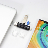 Penjualan Terlaris 5 in 1 Pembaca Kartu Usb Otg Kompatibel-sd Tf Pembaca & Penulis Multi Kartu untuk Ponsel Tablet