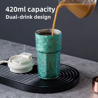 Nouvelle tasse à café en titane pur, isolée sous vide, à double paroi, élégante, portable, pour une utilisation nomade, adaptée aux voitures