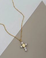 Collier de perles religieuses Déclaration Shell Croix Pendentif Collier Bijoux Cadeau