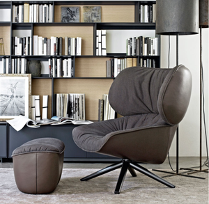 Muebles de dormitorio tapizados de fibra de vidrio de lujo moderno reclinable tela de madera BB italiano Tabano base giratoria sillón - Product Image 6