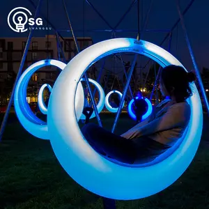 SG ETL Park Patio Swing decorazione impermeabile Ip65 lampada esterna Led a forma di luna luce solare del paesaggio