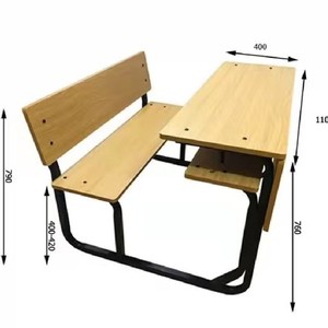 Lin Ying Student <b>Desk</b> Chair <b>Set</b> 70x40x75cm Fixed Dual Seat Modern Minimalist School Furniture - Product Image 4