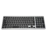 Nouveau clavier de bureau ultra-fin compact 2*AA 2,4 GHz sans fil BT5.0 USB 3.0, 103 touches, Plug & Play, texture métallique, mécanisme à ciseaux