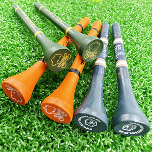 Tees de golf biodégradables en bois durable avec logo personnalisé, incassables, longueur 70mm-83mm (7cm), impressions blanches et noires - Product Image 5
