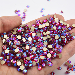 BOBOHOO 베스트셀러 블루쉬 AB 컬러 플랫 백 라인스톤 16면 컷팅 논핫픽스 유리 라인스톤 드레스 청바지용 - Product Image 2