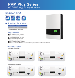 Inversores Solares Híbridos Estándar de EE. UU. de 3KW, 5KW, 5.5KW, Bifásicos de 120v/240v para Sistemas de Energía Solar - Product Image 4