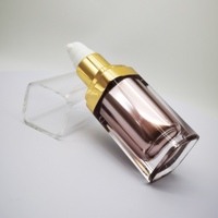 Flacon carré en acrylique de luxe de 15 ml pour sérum, lotion et tonique, emballage cosmétique personnalisé haut de gamme, conteneur transparent haut de gamme pour soins de la peau