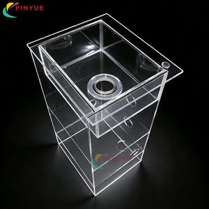 כיור רחצה אקרילי שקוף עצמאי, ארון אמבטיה, כיור רחצה מעוצב בהתאמה אישית - Product Image 3