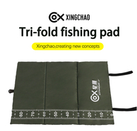 Tapis pliable imperméable en tissu Oxford à trois volets avec règle de mesure intégrée pour activités de pêche et camping en extérieur
