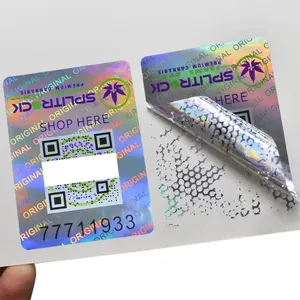 Custom Tamper Evident Security Hologram Sticker Printing Tamper Proof Seal Warranty Honeycomb Void Sticker Label Sheet