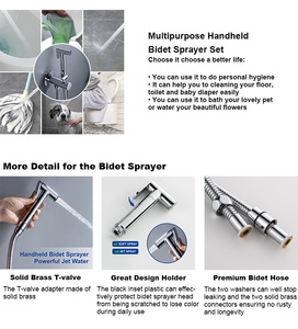 Chất lượng cao Thiết kế hiện đại CHẬU VỆ SINH phun nhà vệ sinh đặt vòi nước với van góc vòi hoa sen khung và ống cho phòng tắm - Product Image 2