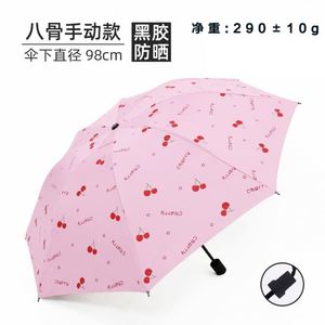 Parapluie promotionnel pliant en trois, personnalisé, noir, anti-UV et anti-pluie, pour étudiants, enfants et femmes, vente en gros - Product Image 6