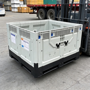 กล่องพาเลทพับได้<span class=keywords><strong>สอง</strong></span>ประตูแบบปิด สำหรับเก็บผลิตผลสด พร้อมช่องเข้าด้านยาว ใช้ซ้ำได้สำหรับการขนส่ง - Product Image 2