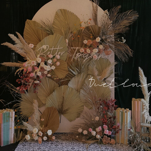 Decoraciones nórdicas para bodas, arreglos florales para paisajismo, hojas de <span class=keywords><strong>palma</strong></span> grandes secas al aire, adornos de hojas de <span class=keywords><strong>girasol</strong></span>, abanico de flores secas - Product Image 2