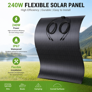 240W Hocheffizientes Monozellen Flexibles Solarmodul Ohne Bohren Klebemontage 2mm Dünn TÜV-Zertifiziert für Wohnwagen-Dach Balkon - Product Image 4