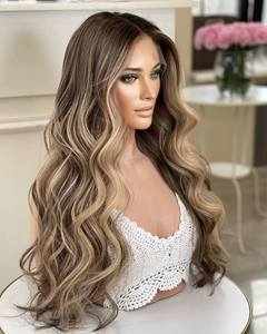 Peluca de <span class=keywords><strong>Cabello</strong></span> Humano Virgen de Primera Calidad, 13x4 13x6, con Frente de Encaje, Raíz Oscura, Rubio <span class=keywords><strong>Miel</strong></span> Balayage, Pre-Desplumada, Línea de <span class=keywords><strong>Cabello</strong></span> Natural para Mujer - Product Image 5