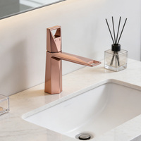 Robinet de lavabo mural thermostatique en laiton à cascade, à poignée unique, moderne, vente en gros d'usine, avec logo personnalisé, mitigeur de salle de bain