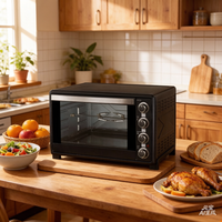 Four électrique de cuisine de grande taille 60L, multifonction, intégré, commande par bouton, four à pâtisserie à un seul niveau, four électrique de fabrication industrielle