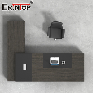 Bureau de direction moderne de luxe Sinonis avec bibliothèque assortie, solution de mobilier de bureau tout-en-un, ensemble de table de direction - Product Image 3