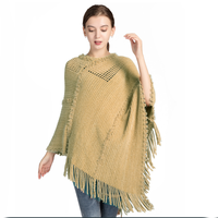 Vêtements d'hiver pour femmes, design à glands, en maille, crochet chenille, triangle, poncho, châle, tendance 2022