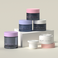 Pot à crème en verre double couche 30g, rechargeable, vide, avec doublure intérieure amovible pour crème visage, masque, pâte, OEM