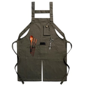 Denim <b>Apron</b> for Women Men Stylish Adjustable <b>Work</b> Smock Barista Coffee Shop Nail Salon Restaurant Custom Logo Printing <b>Apron</b> - Product Image 6