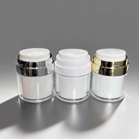 Envase Cosmético al por Mayor con Bomba Airless, Carcasa Acrílica Transparente, Contenedor Interior Blanco, Envase de Crema Cosmética de Doble Capa Personalizado