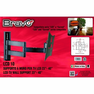 BRAVO 10 supporto TV in alluminio per 23 \ "-40 \" TVs 360 gradi girevole 3 sistema giunto acciaio/metallo carico Max 20kg colore nero - Product Image 2