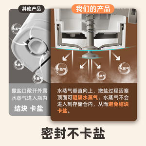 Tarro de sal cuantitativo YQ de 250 ml con tapa hermética abatible con orificio para almacenamiento y dispensación de condimentos sólidos - Product Image 3