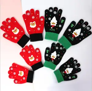 Kids Adults Touch Phone Touch Screen Winter Warm Knitted Gloves Christmas Snowflake Santa Mittens Men Women Acrylic Gloves