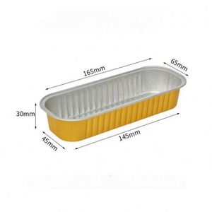 Barquettes rectangulaires réutilisables et durables en aluminium pour friteuse à air, pour la cuisson de Durian au fromage, 166mm/200ml, pour usage promotionnel de marque personnalisée - pour les snacks - Product Image 2