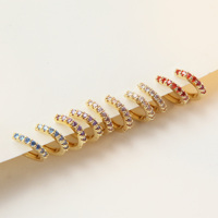 Boucles d'oreilles créoles Huggie en laiton plaqué or 18 carats avec pierre de naissance des 12 mois et zircone cubique, bijou personnalisé pour femme, cadeau d'anniversaire