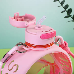 Botella <span class=keywords><strong>de</strong></span> Agua Deportiva Redonda Creativa <span class=keywords><strong>de</strong></span> Verano para Estudiantes, Botella <span class=keywords><strong>de</strong></span> Plástico para Bebidas y Jugos para Mujeres y Hombres - Product Image 6