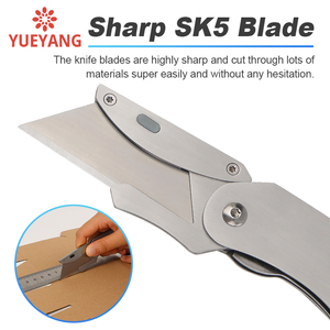 Yueyang Sk5 lưỡi thép không gỉ xử lý Pocket <span class=keywords><strong>Knife</strong></span> an toàn tiện ích gấp giấy cắt dao Hộp cắt thùng carton OEM DIY - Product Image 2