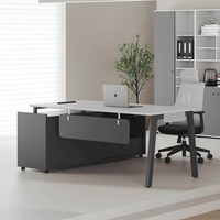 Nuevo Escritorio de Oficina Modular Ejecutivo en Forma de L, Moderno y de Lujo, con Diseño de Paneles de Madera, para Uso Comercial y en Villas