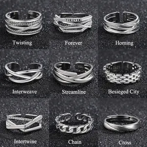 New arrival 2023 best gift for boy friend brass open band adjustable fashion jewelry rings for men