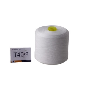 Nhà Máy 40S/2 100% <span class=keywords><strong>Polyester</strong></span> Quay Sợi Nguyên Trắng Nhuộm Ống Cho Chỉ May - Product Image 1