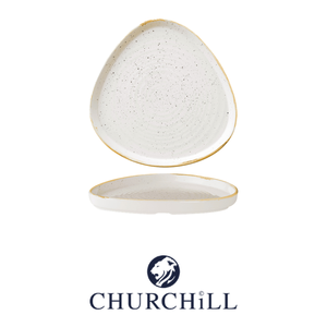 Plato de Cena Churchill Stonecast con Diseño Moteado, Triangular, Apilable, Blanco, 20 cm, para Restaurantes, Hoteles, Vajilla al por Mayor - Product Image 4