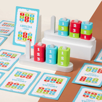 Tarjetas de Desafío de Lógica Montessori, Juego de Mesa de Combate de Combinación de Colores y Números, Juguete Educativo de Entrenamiento Cerebral para Niños