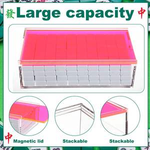 Caja de Mahjong acrílica personalizada, caja de almacenamiento de azulejos de Mahjong, caja organizadora de Mahjong para el hogar - Product Image 2