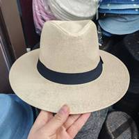 Sombrero Panamá Unisex de Paja para Primavera Verano, Estilo Jazz, Protección Solar para Viajes, Pesca, Casual, Aire Libre