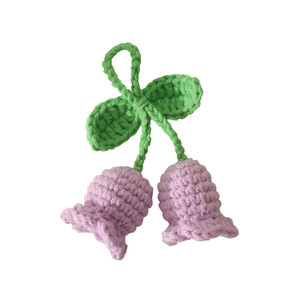 Ciondoli lavorati a mano con sacchetti in tessuto, campanelle, fiori, tessuti in lana e accessori floreali eterni - Product Image 5