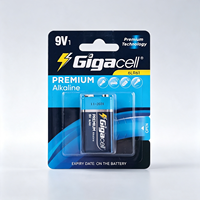 Baterai Alkaline Power 9 Volt, Daya Tahan 5 Tahun, Bentuk Persegi, 6LR61 untuk Alarm Asap, Pedal Gitar, Mikrofon, Detektor Asap